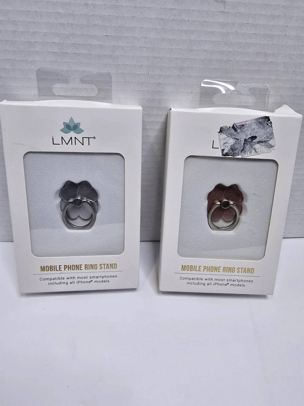 LMNT Floral Mobile Phone Ring Stand - Silver & Pink